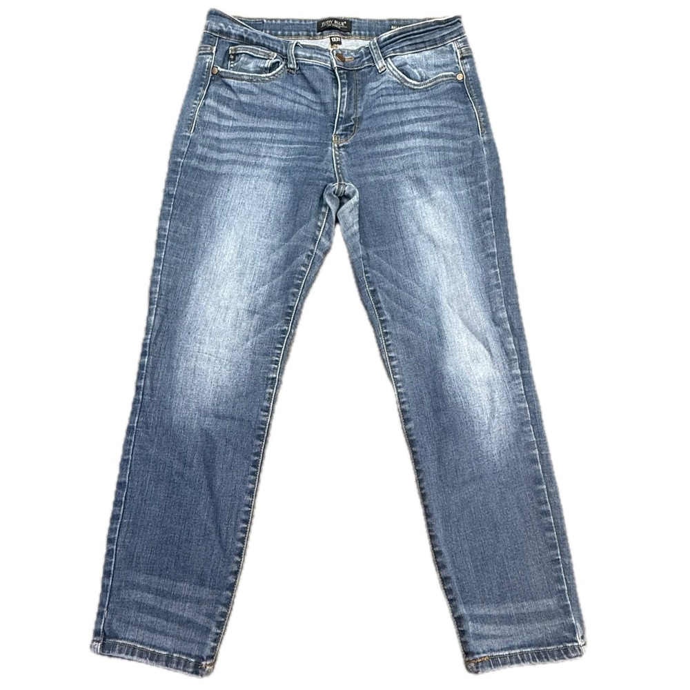 Judy Blue Jeans Women 13/31 Blue Relaxed Fit Mid Rise Straight JB82102DK